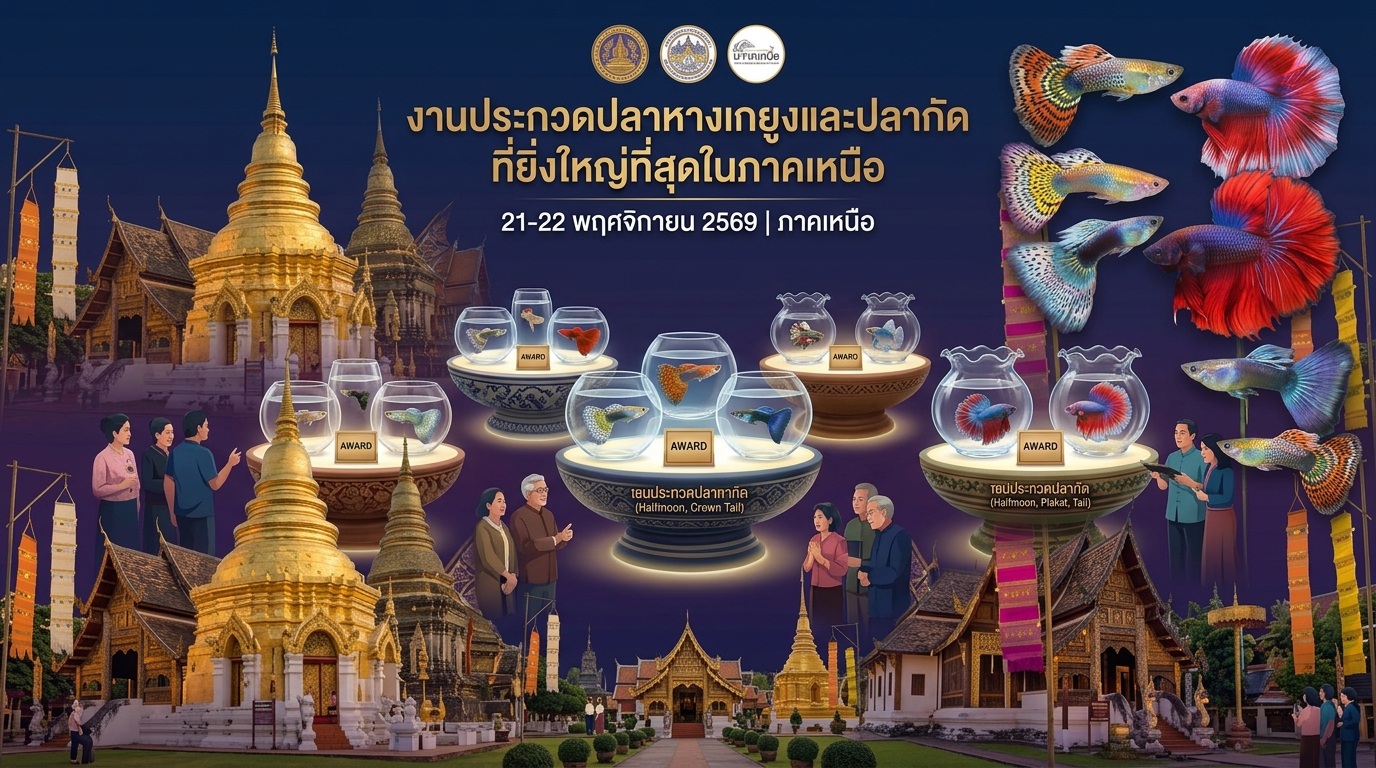 งานประกวดปลาหางนกยูงและปลากัด ที่ยิ่งใหญ่ที่สุดในภาคเหนือ 2569