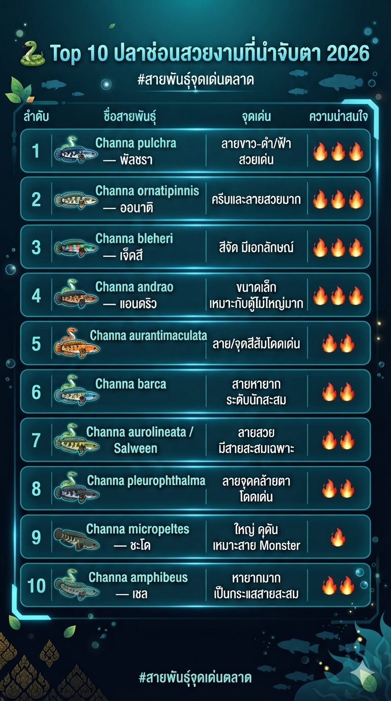 TOP10 ปลาซ่อนสวยงามที่น่าจับตามองปี 2026