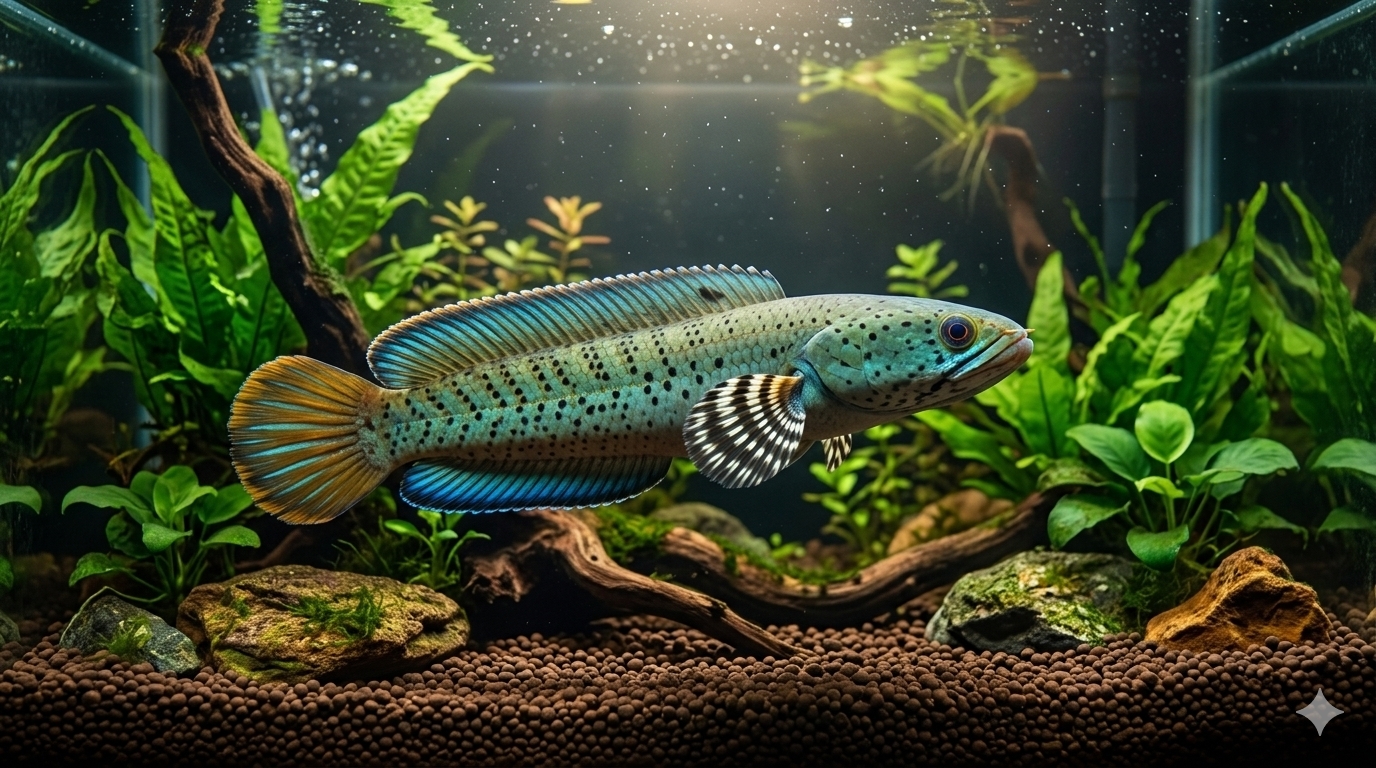 ปลาช่อนออนาติ (Channa ornatipinnis) ปลาสวยงามครีบเด่น